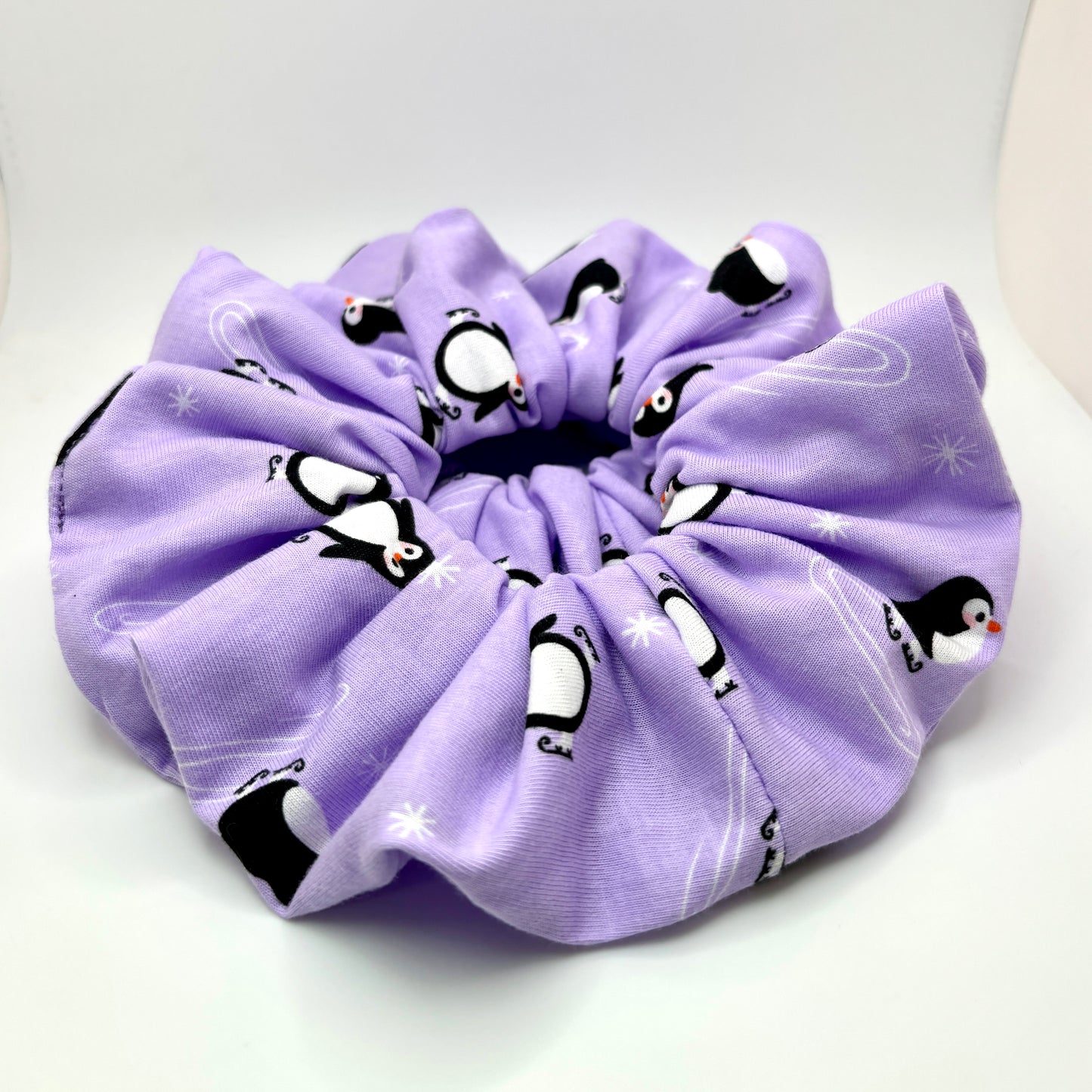 Purple Penguin Christmas Scrunchie