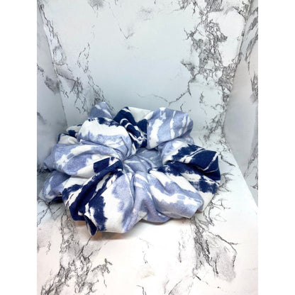 Blue Tie Dye Knit Scrunchie