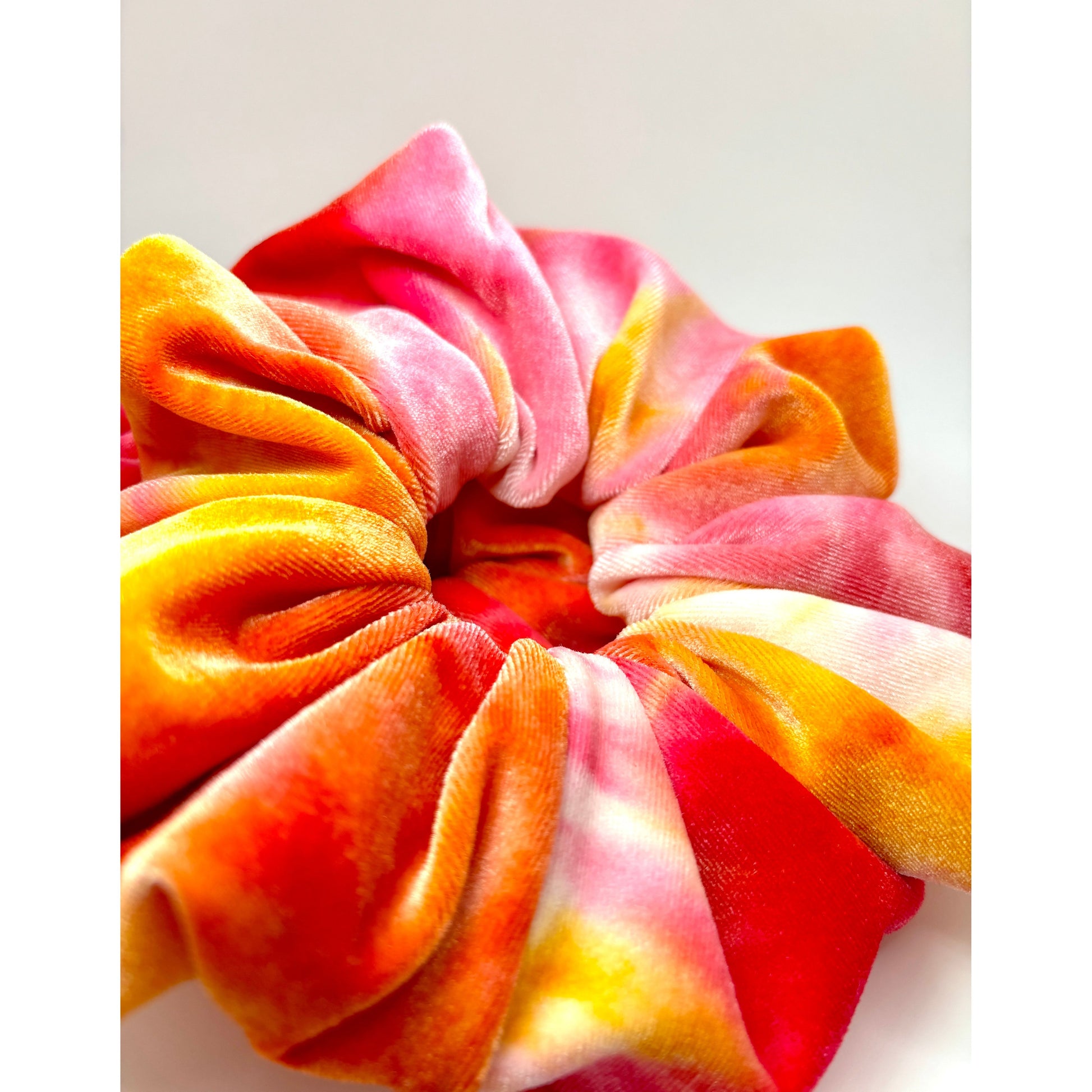 Sunset Tie Dye Velvet Summer Scrunchie enchantedscrunch