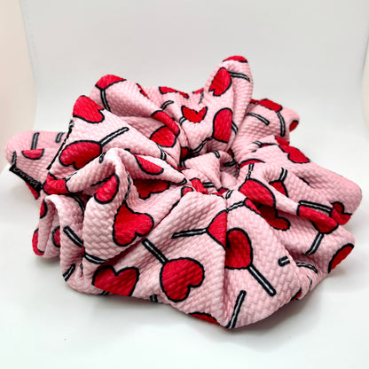 Heart Lollipop Valentine's Day Bullet Scrunchie