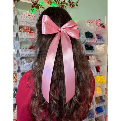 Pink Silk Valentine's Day Double Long Bow