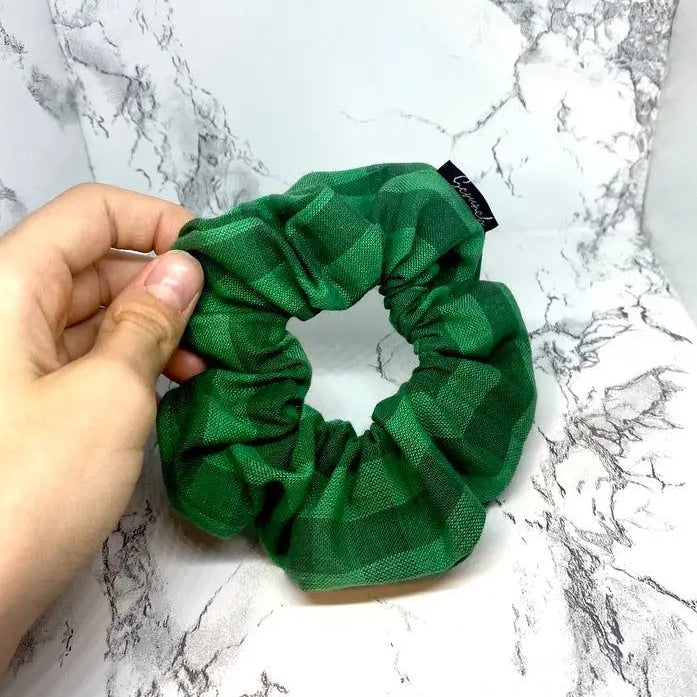 Mini Green Plaid Christmas Scrunchie Enchanted Scrunch