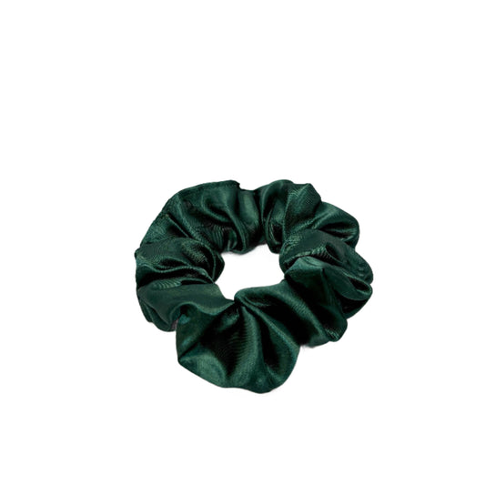 Mini Forest Green Silk Scrunchie