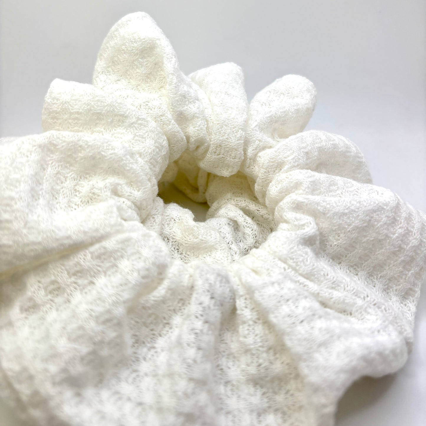White Waffle Scrunchie