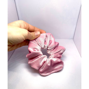 Mini Pink Velvet Scrunchie