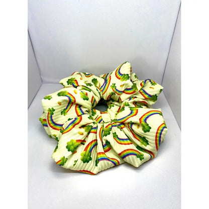 Rainbow Clover St Patrick's Day Scrunchie Enchanted Scrunch