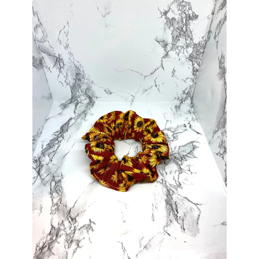 Mini Red Sunflower Fall Scrunchie Enchanted Scrunch