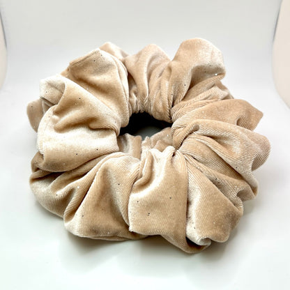 Cream Sparkle Velvet Christmas Scrunchie