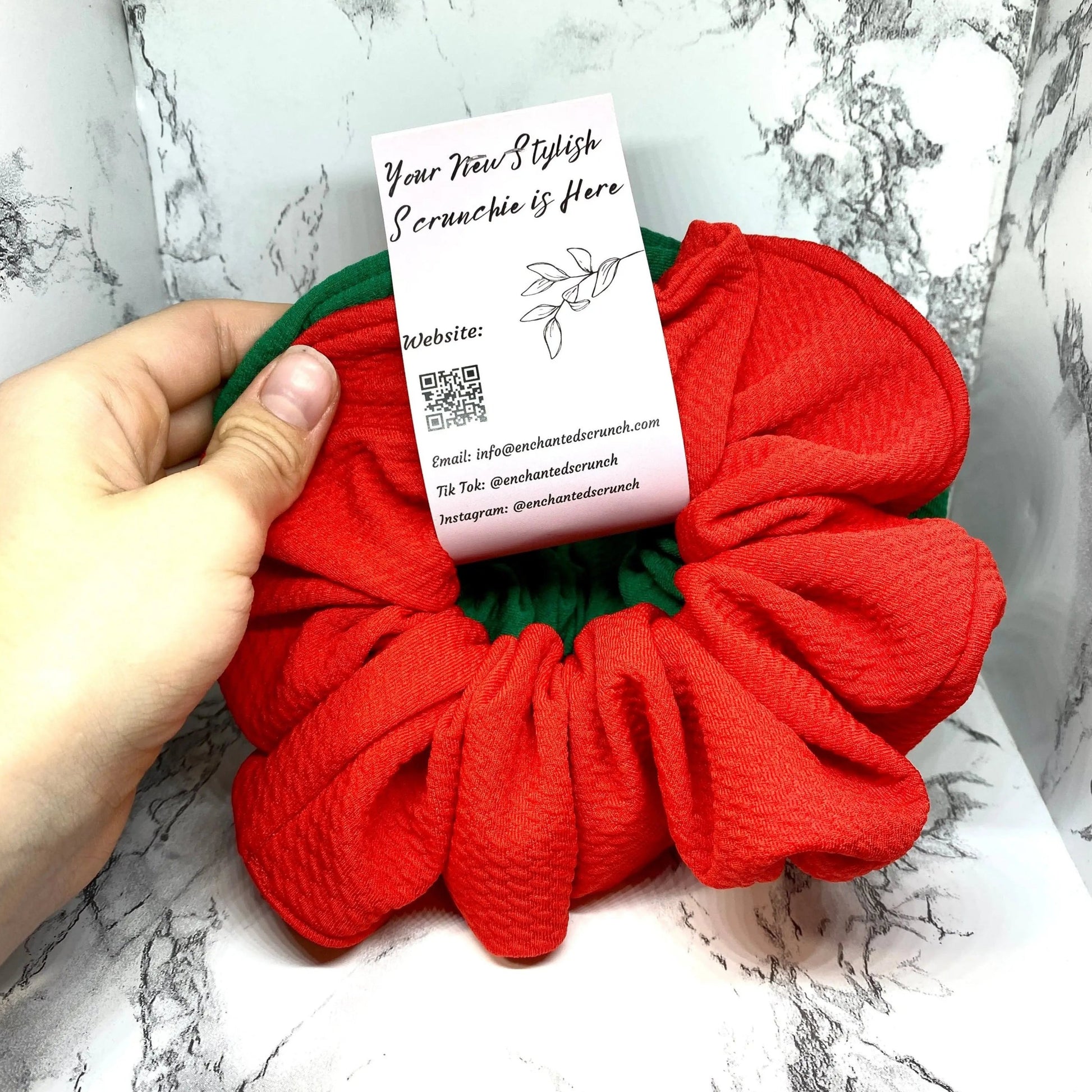 Green and Red Bullet Christmas Scrunchie Set Enchanted Scrunch