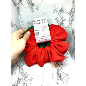 Green and Red Bullet Christmas Scrunchie Set