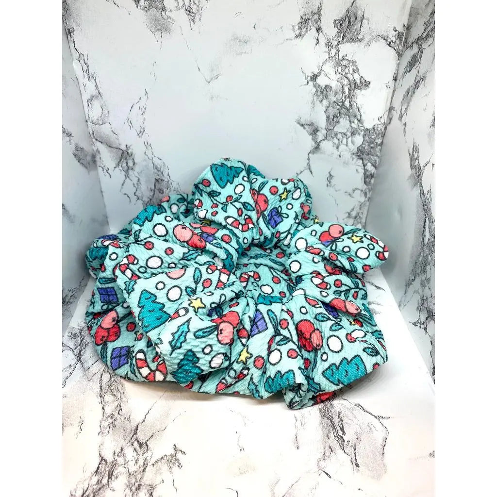 Teal Winter Wonderland Scrunchie Enchanted Scrunch