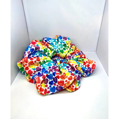 Rainbow Hearts Bullet Scrunchie