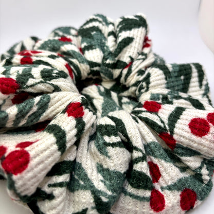 Cranberry Pine Sweater Scrunchie