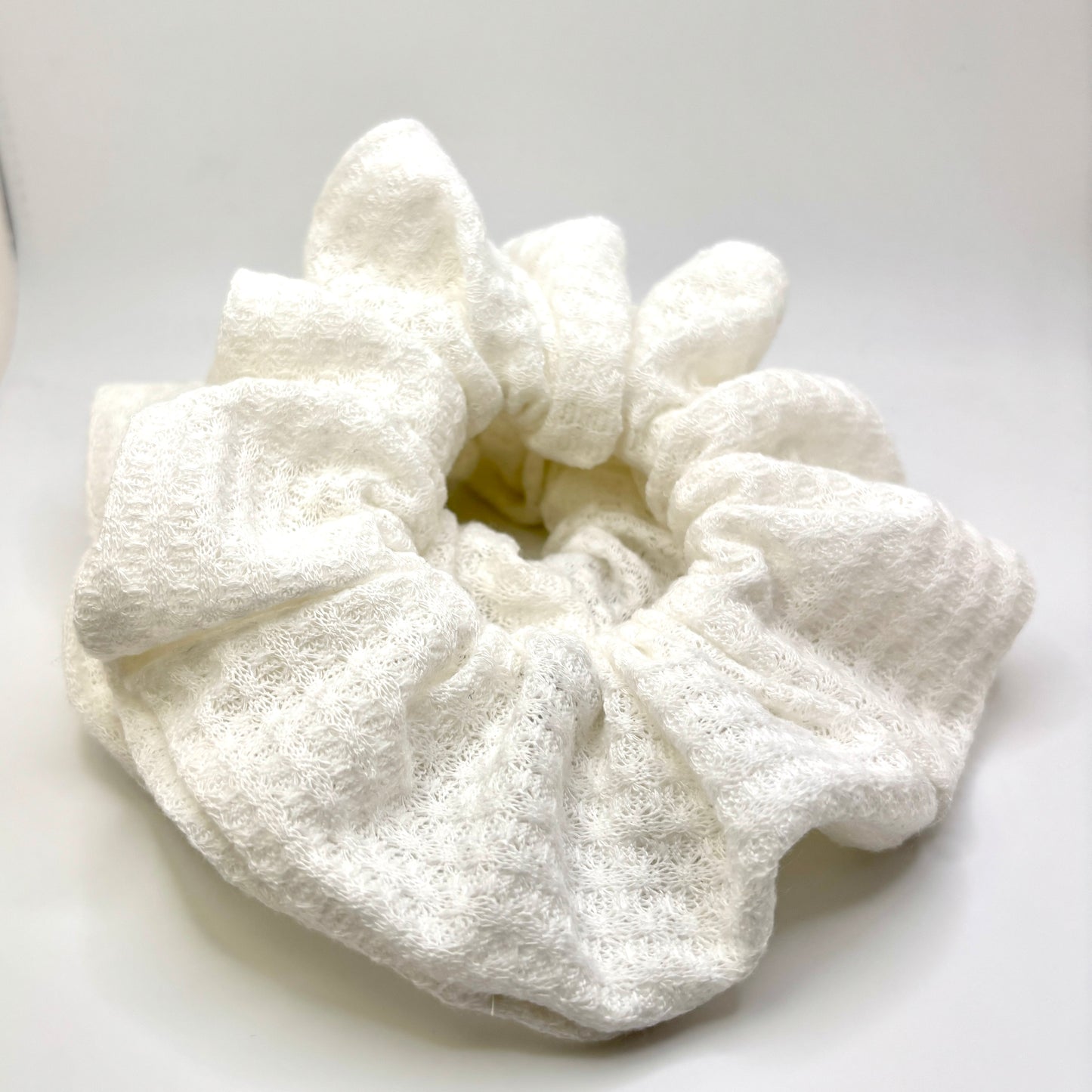 White Waffle Scrunchie