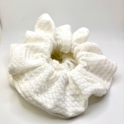 White Waffle Scrunchie