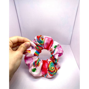Mini Pink Candy Scrunchie