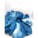 Load image into Gallery viewer, Dark Blue Tie Dye Ribbed Scrunchie
