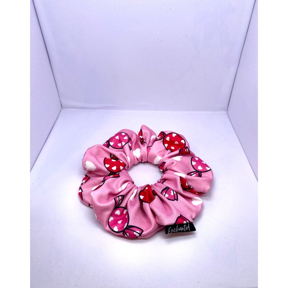 Mini Pink Candy Valentine's Day Scrunchie