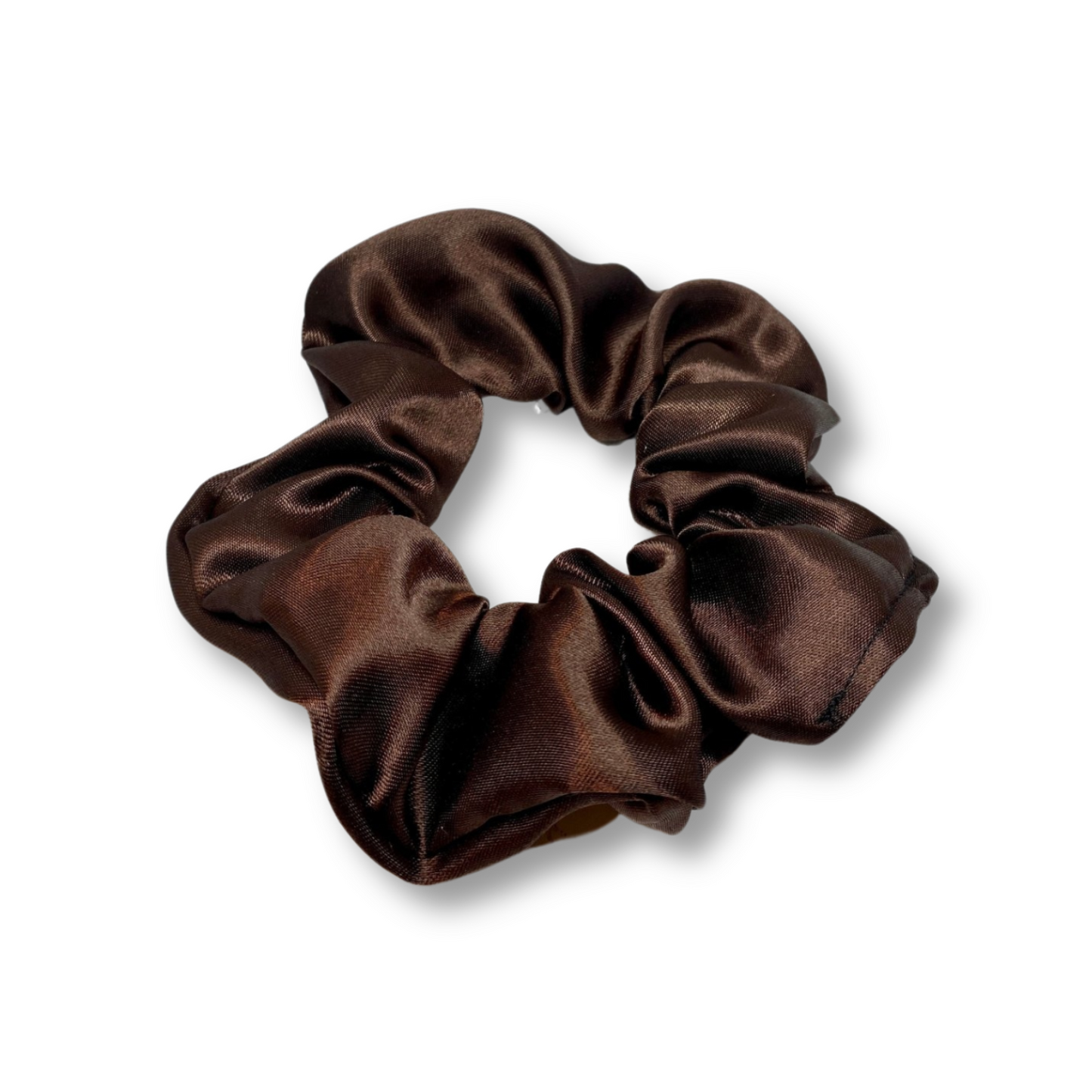 Mini Brown Silk Scrunchie