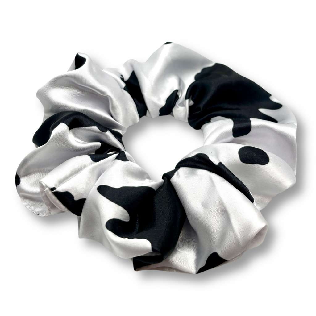 Cow Print Silk Oversized Scrunchie