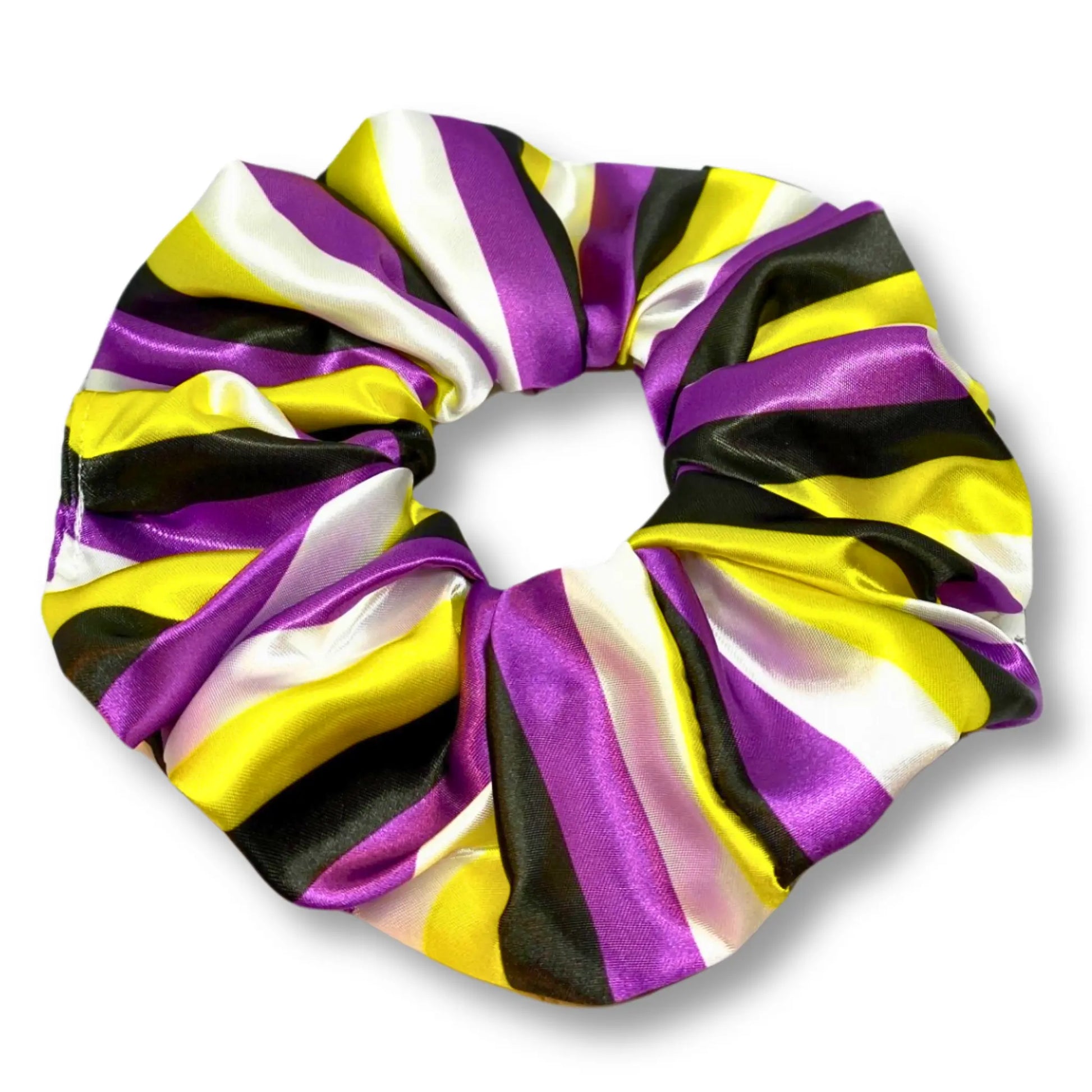 Non Binary Pride Flag Silk Scrunchie enchantedscrunch