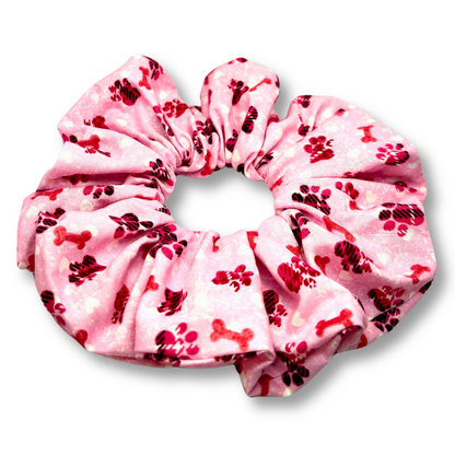 Pink Paw Print Oversized Scrunchie