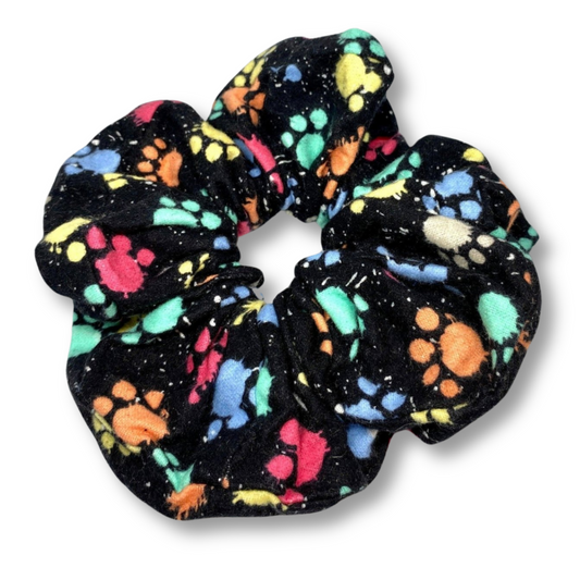 Painted Paw Print Scrunchie