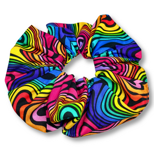 Black Rainbow Swirl Oversized Scrunchie