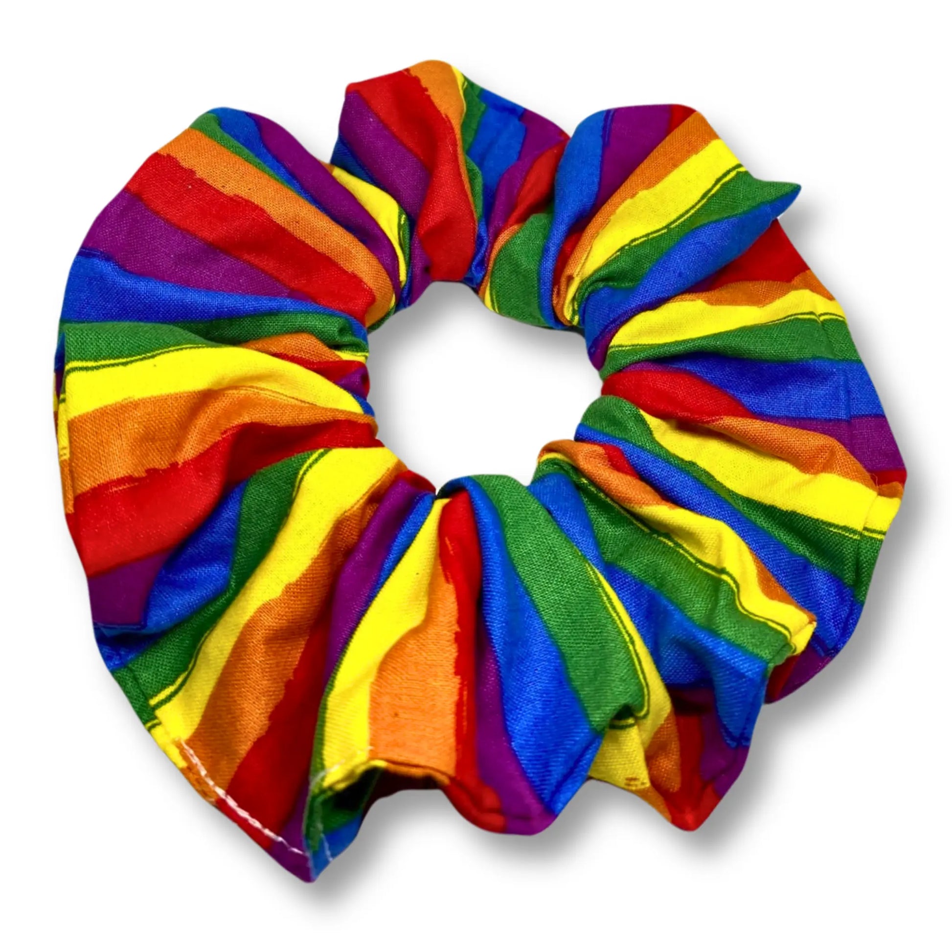 Rainbow Pride Flag Striped Scrunchie enchantedscrunch
