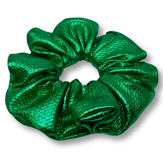 Metallic Green Oversized Scrunchie