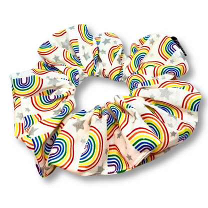 Rainbow and Stars Oversized Scrunchie