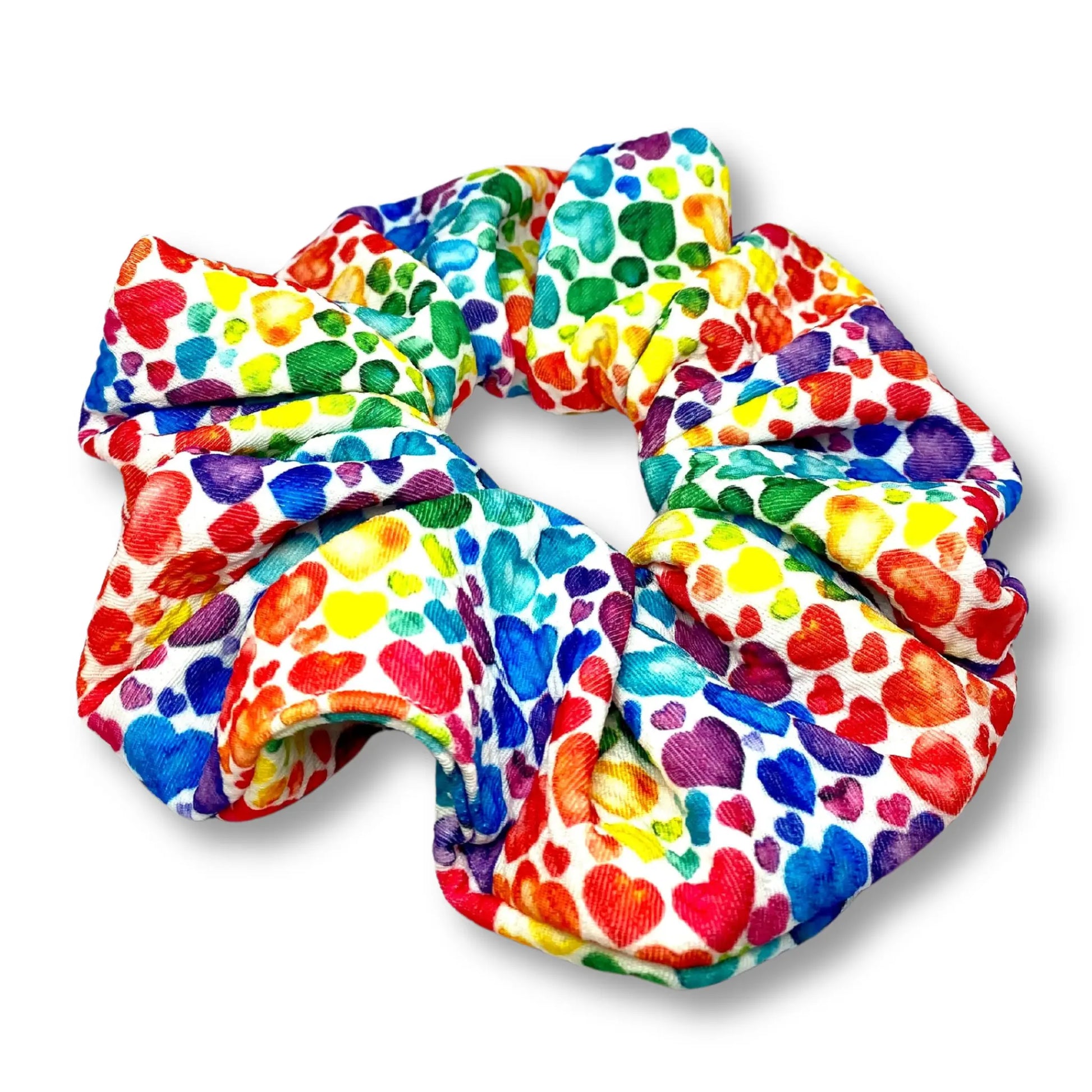 Rainbow Heart Oversized Scrunchie