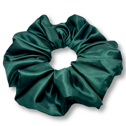 Forest Green Silk Oversized Scrunchie