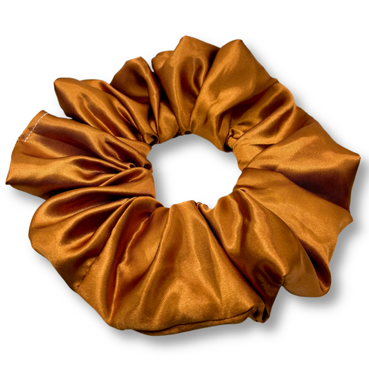 Golden Brown Silk Oversized Scrunchie