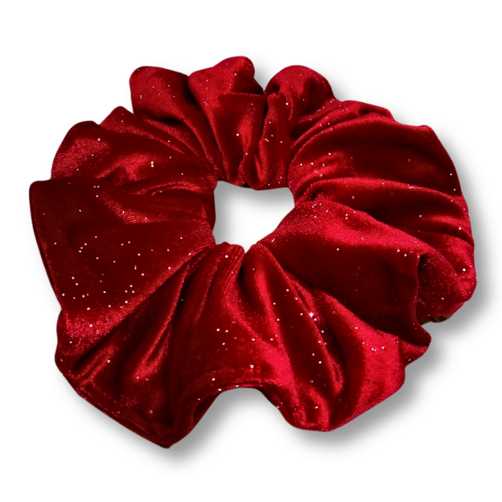 Red Sparkle Velvet Oversized Scrunchie