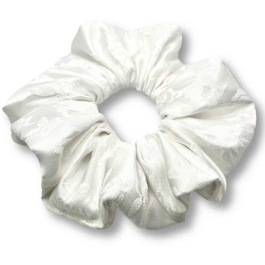 White Leaf Oversized Scrunchie