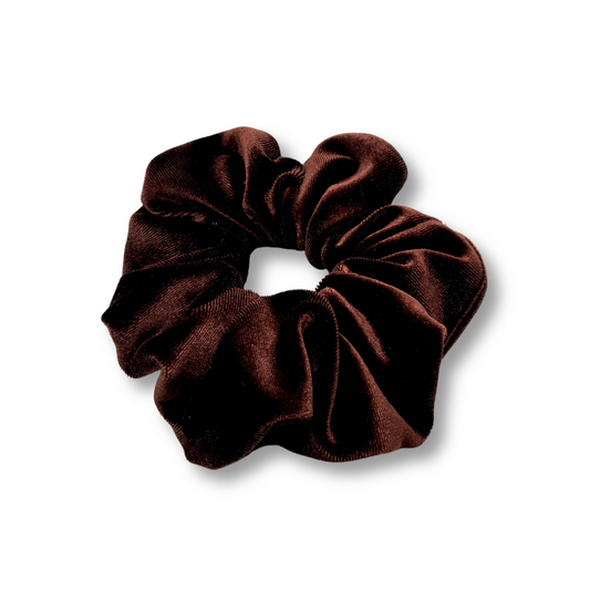 Brown Velvet Mini Scrunchie