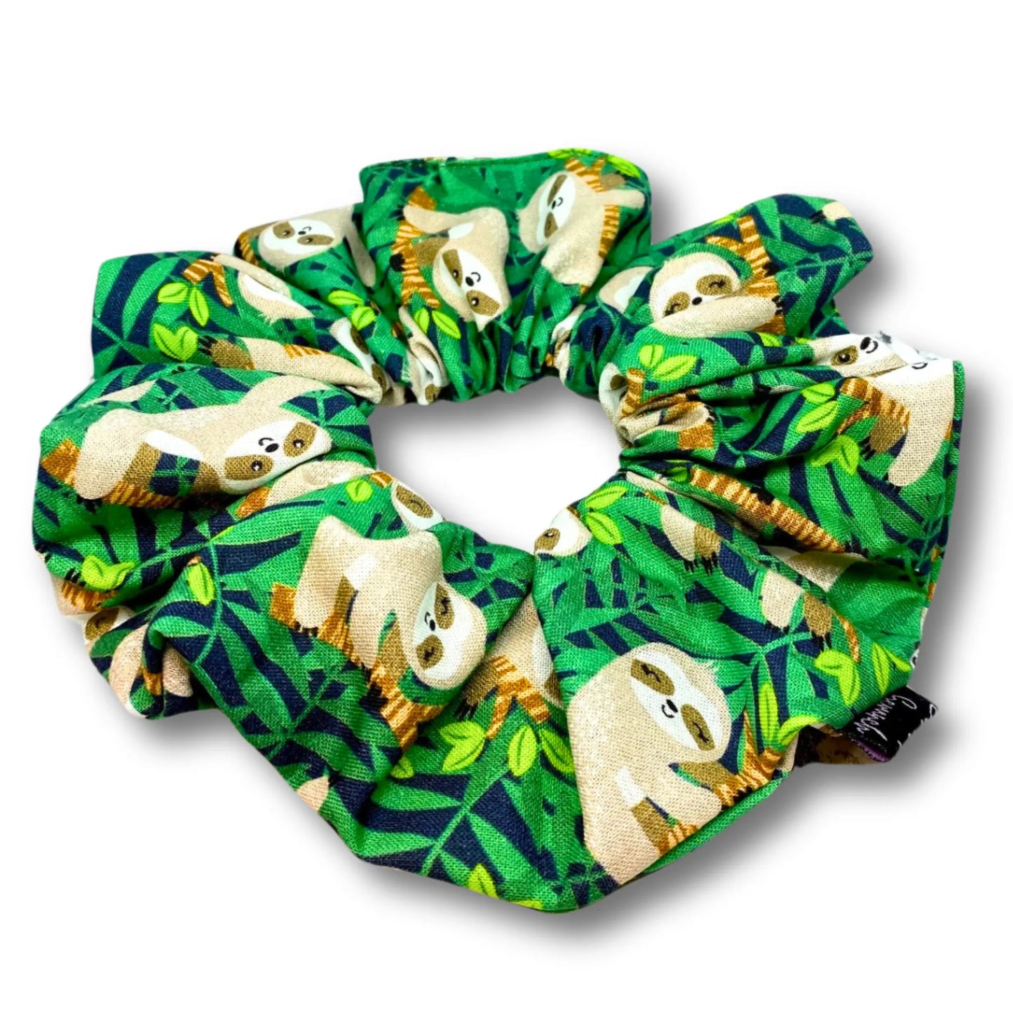 Jungle Sloth Summer Scrunchie enchantedscrunch