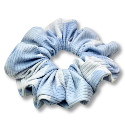 Light Blue Tie Dye Ribbed Scrunchie Enchanted Scrunch