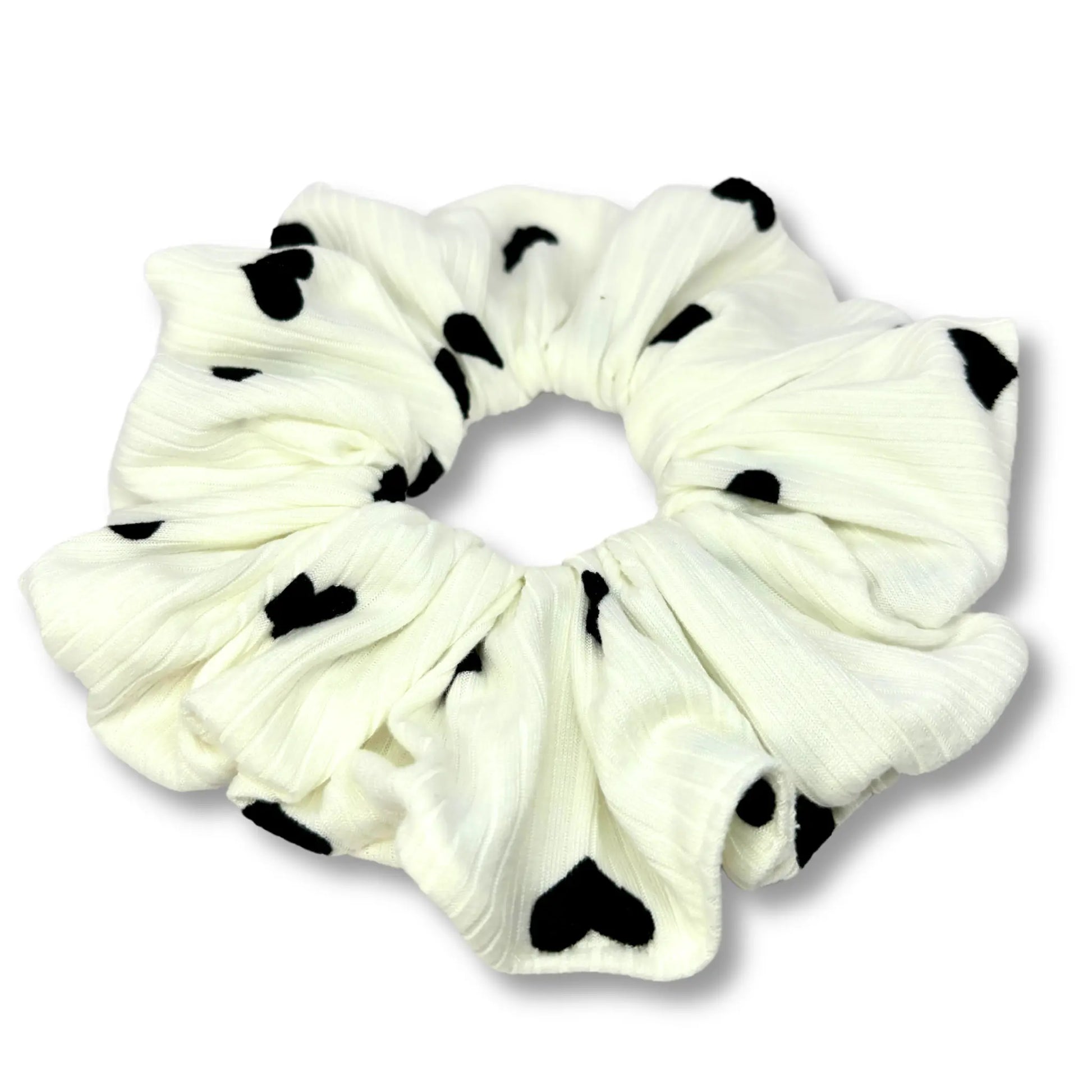 White Heart Ribbed Scrunchie Enchanted Scrunch