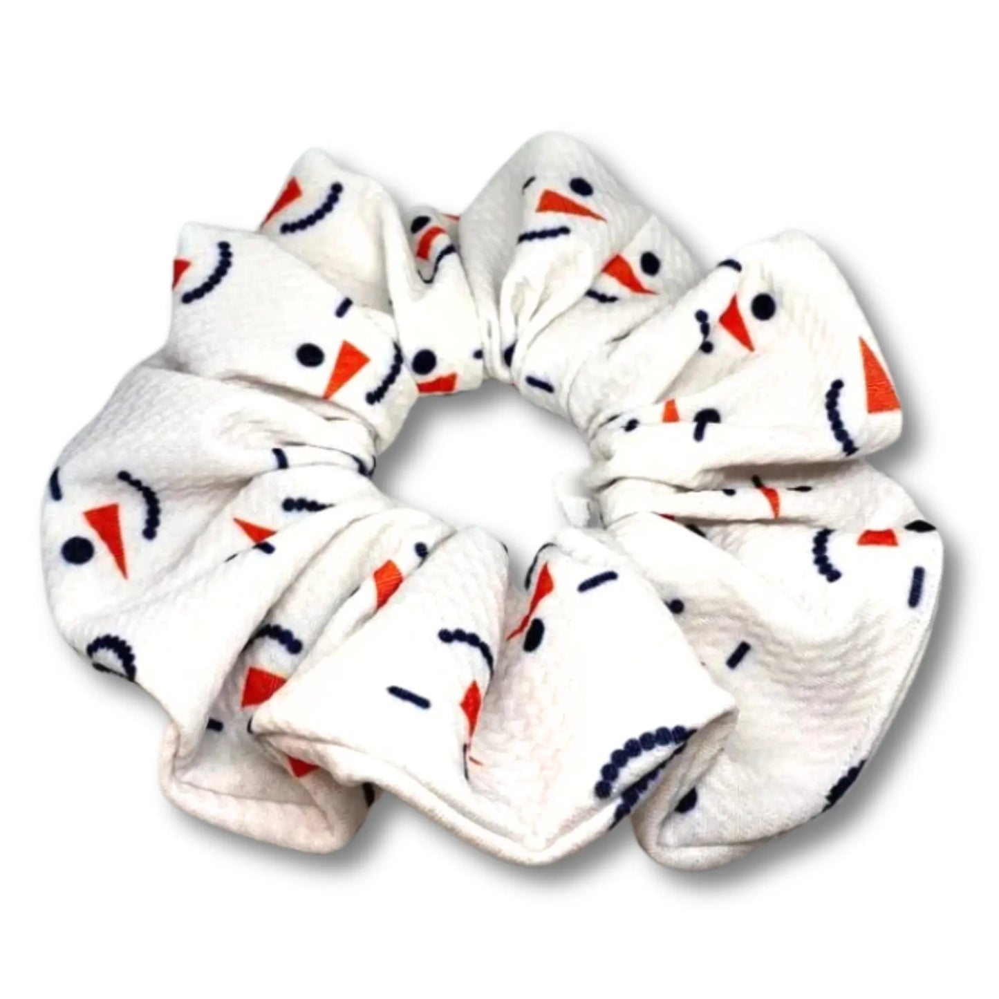 White Snowman Christmas Bullet Scrunchie Enchanted Scrunch