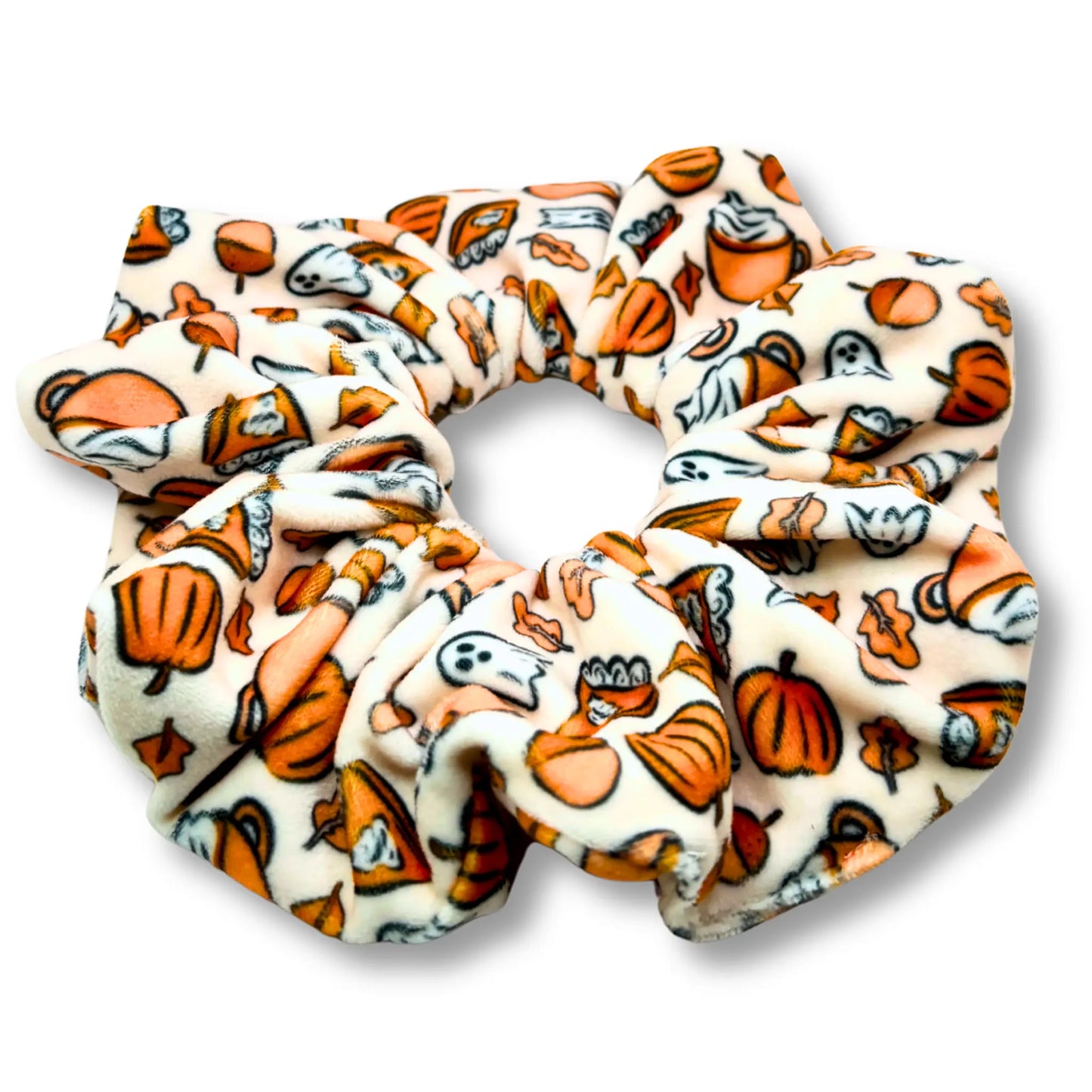 Spooky Pumpkin Spice Minky Scrunchie Enchanted Scrunch