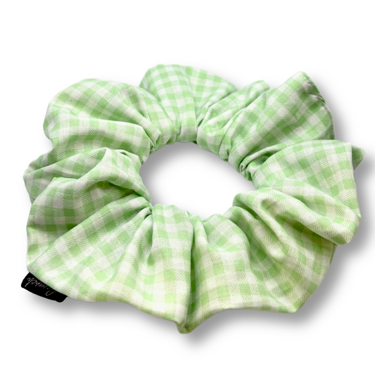 Mint Green Plaid Oversized Scrunchie