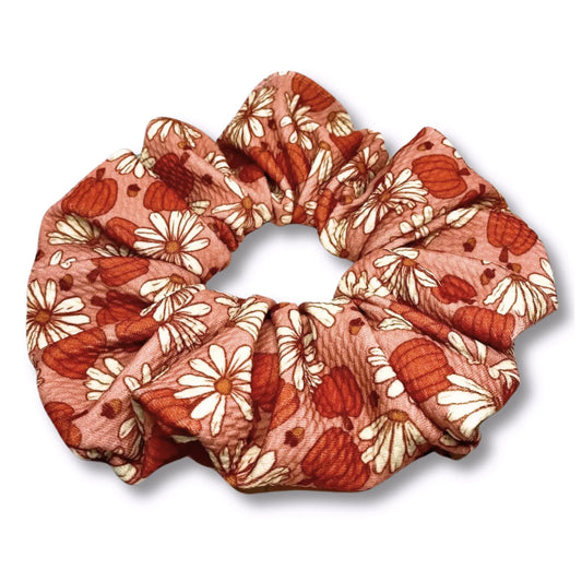 Floral Pumpkin Fall Bullet Scrunchie Enchanted Scrunch