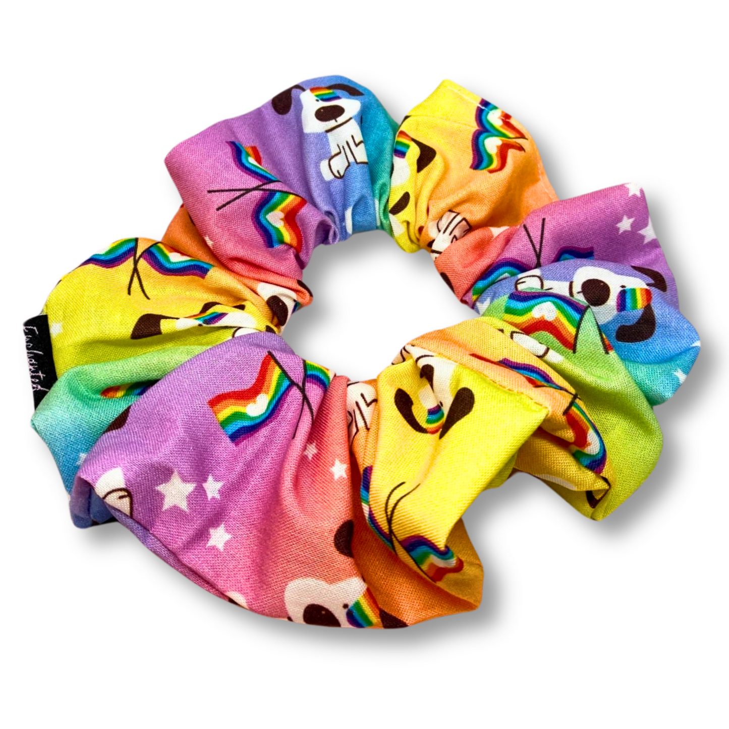 Rainbow Dog Oversized Scrunchie