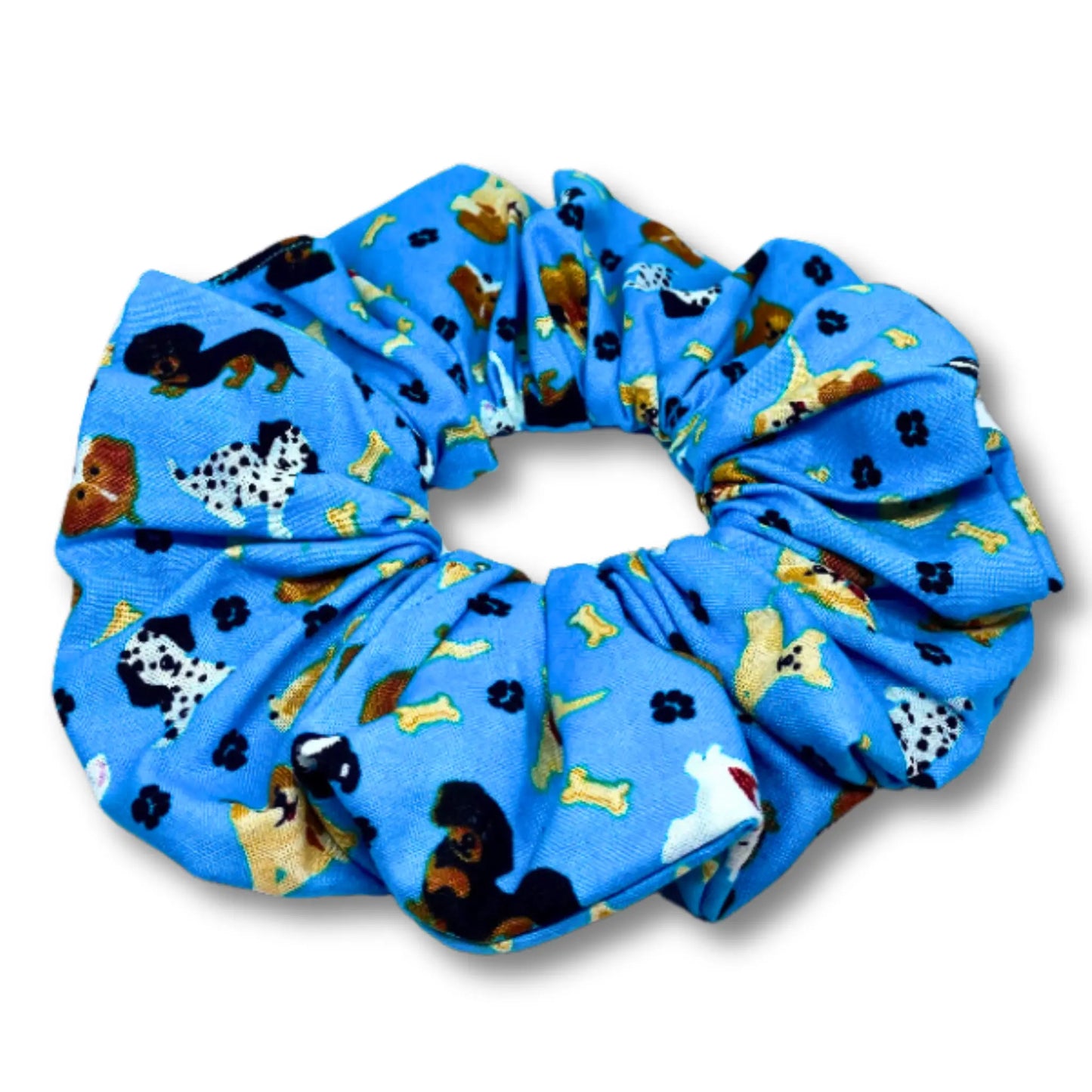 Blue Happy Dog Scrunchie enchantedscrunch