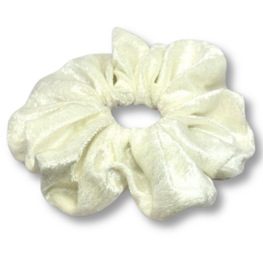 Ivory Crushed Velvet Oversized Scrunchie