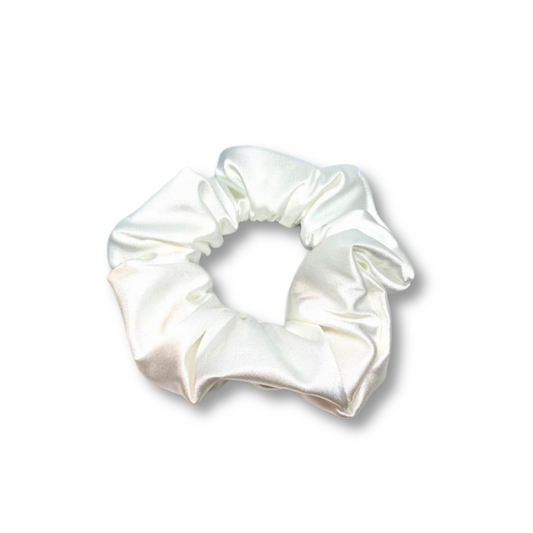 White Silk Mini Scrunchie