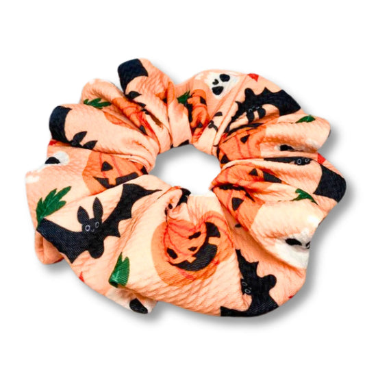 Pumpkin Bat and Skull Halloween Bullet Scrunchie Enchanted Scrunch