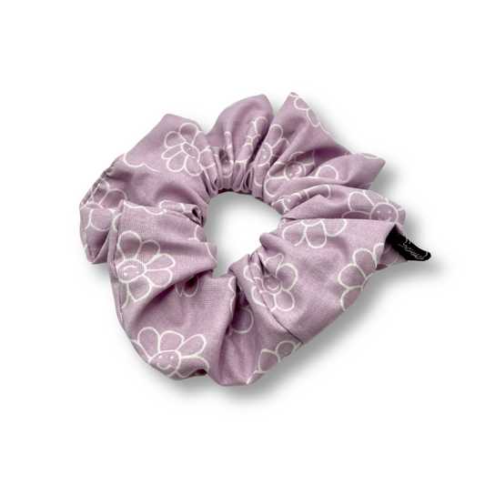 Mini Happy Lilac Flowers Spring Scrunchie